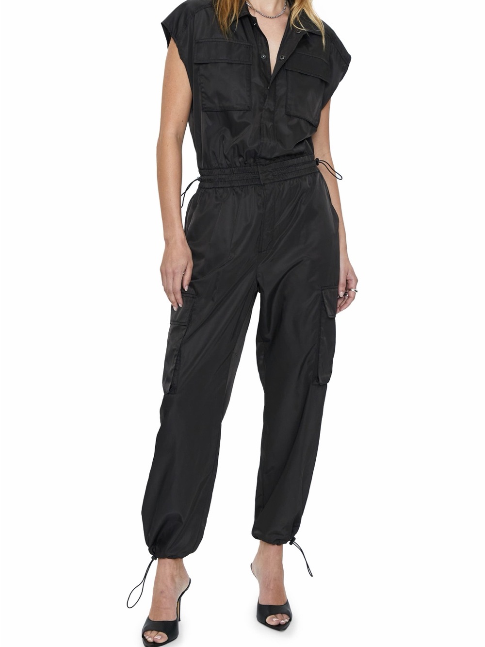 Pistola Jade Black Utility Jumpsuit - Women's Cargo Style - Picture 12 of 13